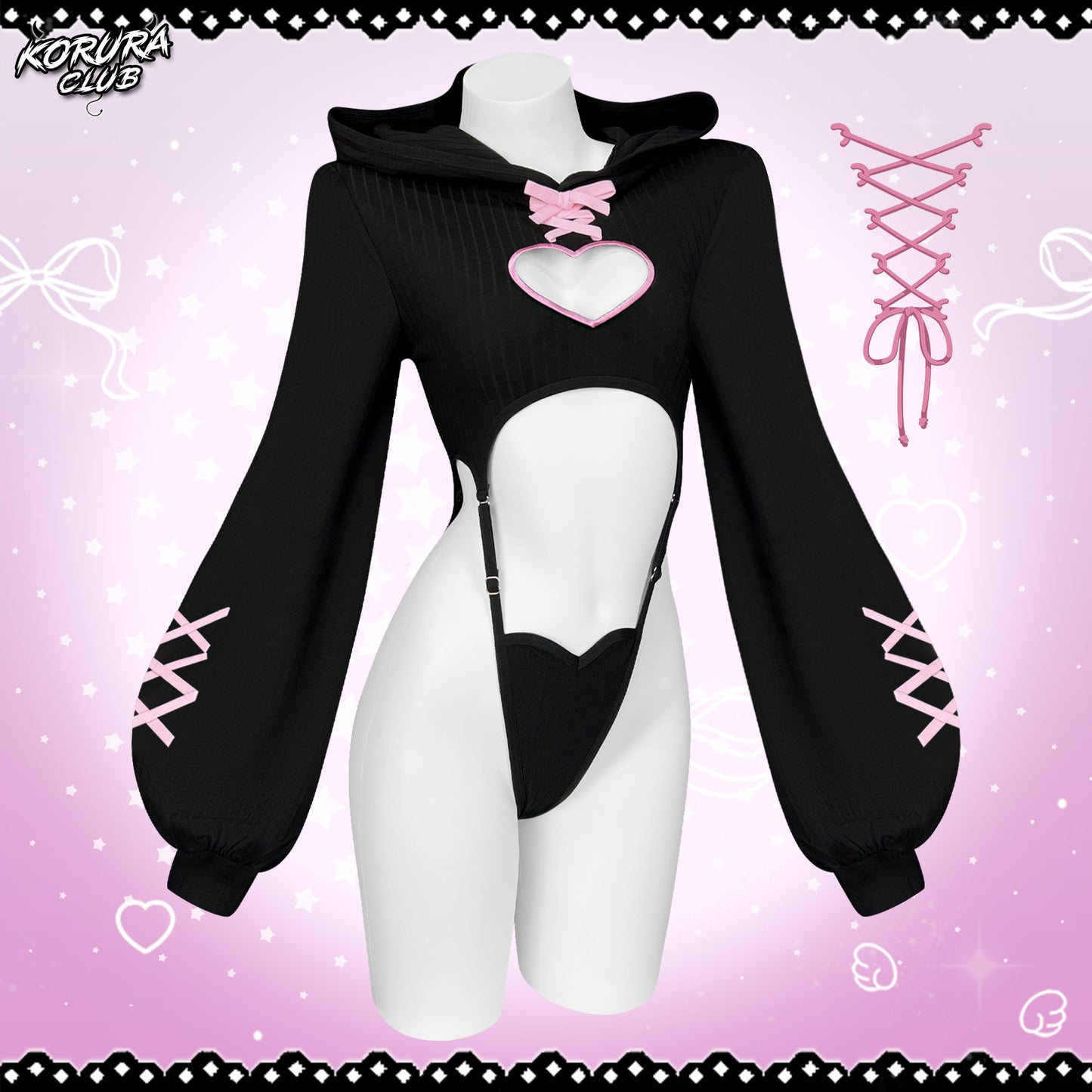 HEART HOLLOW BODYSUIT  SR16