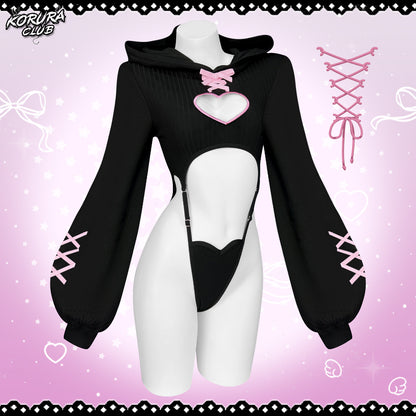 HEART HOLLOW BODYSUIT  SR16