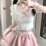 Angel sweet lace T-shirt + tutu skirt PL53362