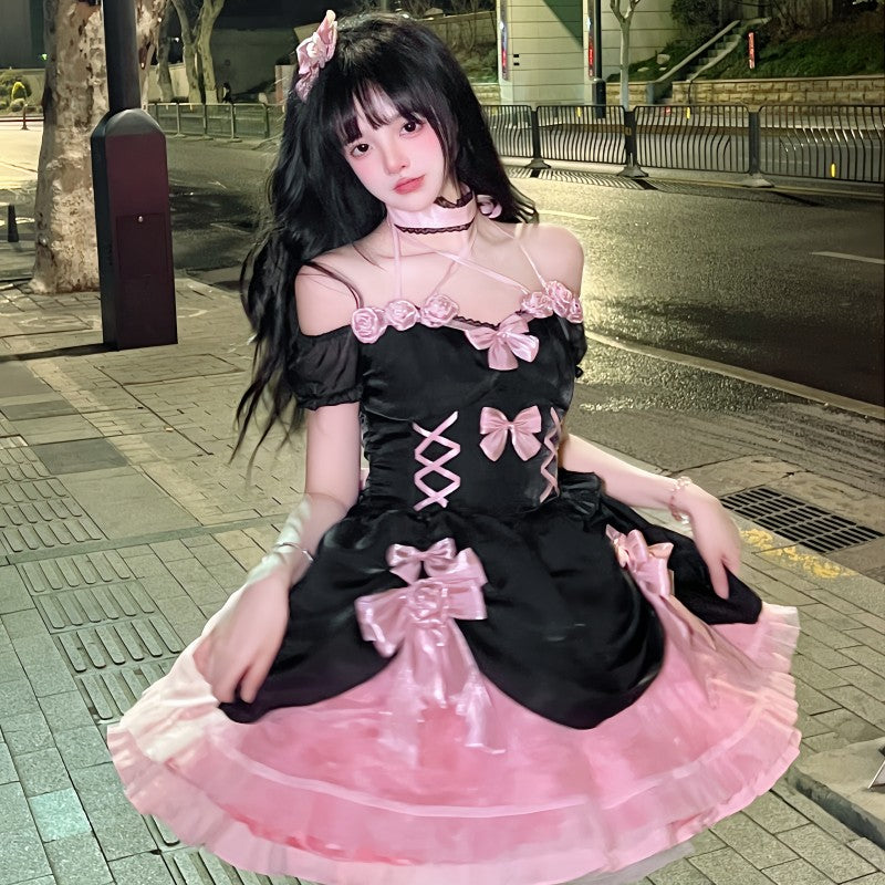 Black and Pink Princess Lolita Dress PL53365