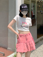 Pink Denim Skirt PL53376