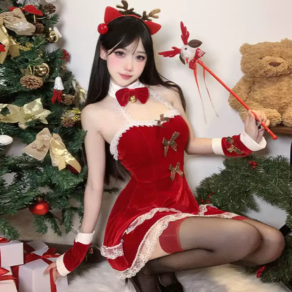 Christmas Strapless Lace Pajamas PA20317