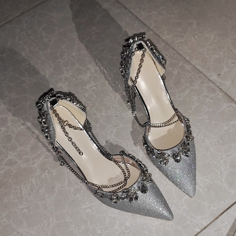 chain diamond high heels PL53272