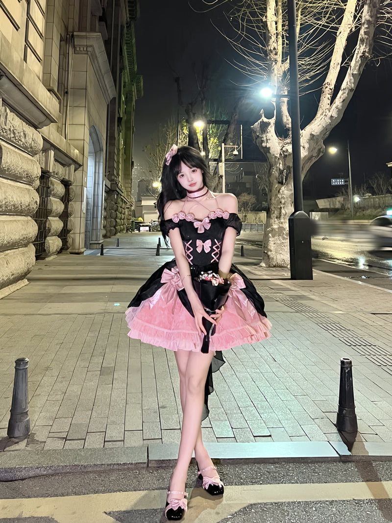 Black and Pink Princess Lolita Dress PL53365