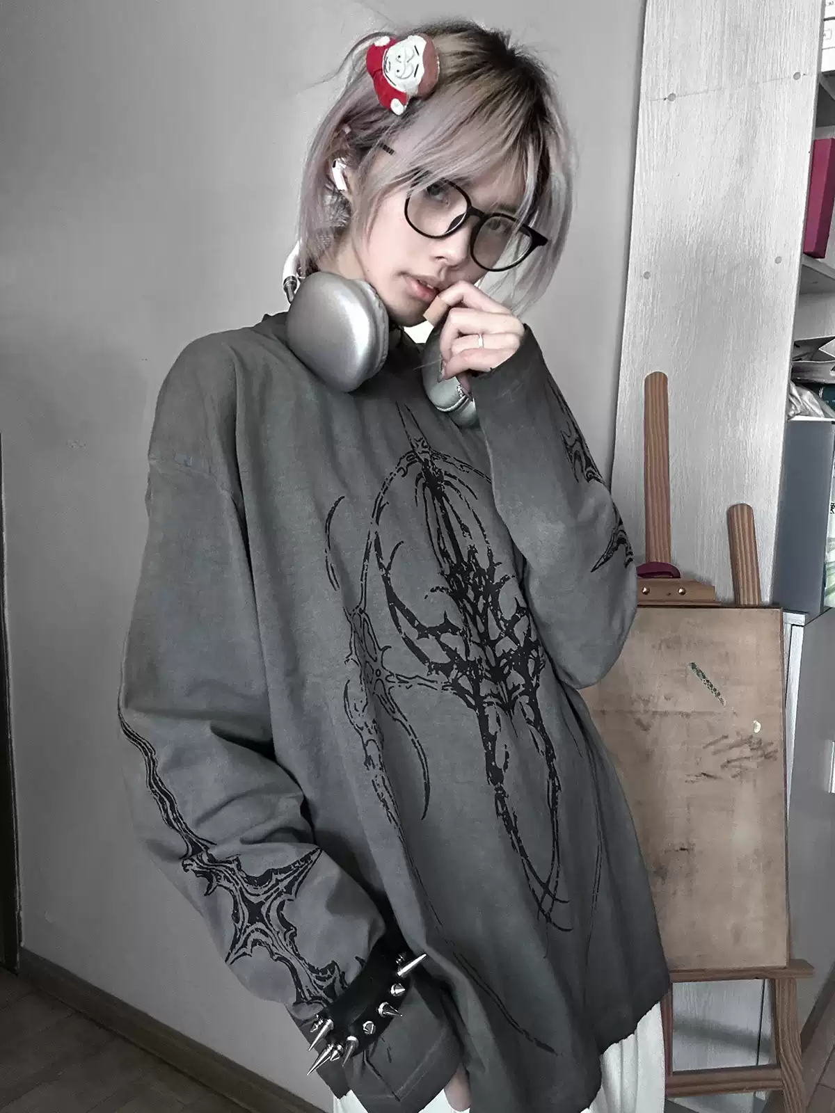 Gothic washed distressed top PA20243