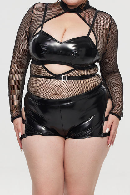 Pre-Sale Gothic Fishnet Motorcycle Lingerie Set (2-Piece) HK002