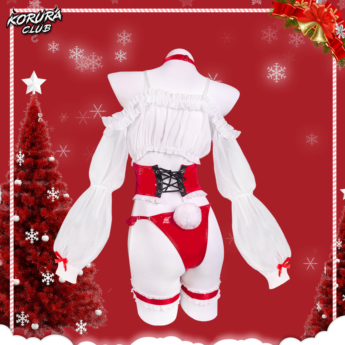 Pre- sale Christmas Red & White Bunny Costume KO174
