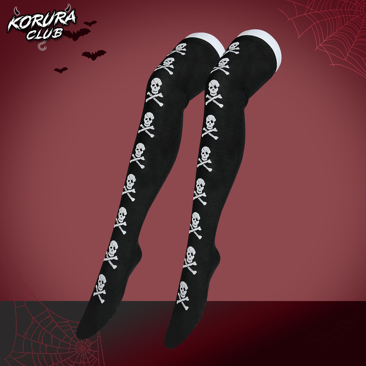Halloween Knit Thigh-High Socks KS10