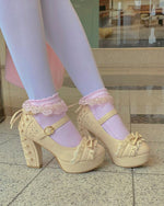 Lace bow heels PL50132