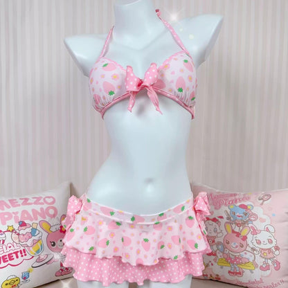 Cute strawberry print swimsuit PA20074