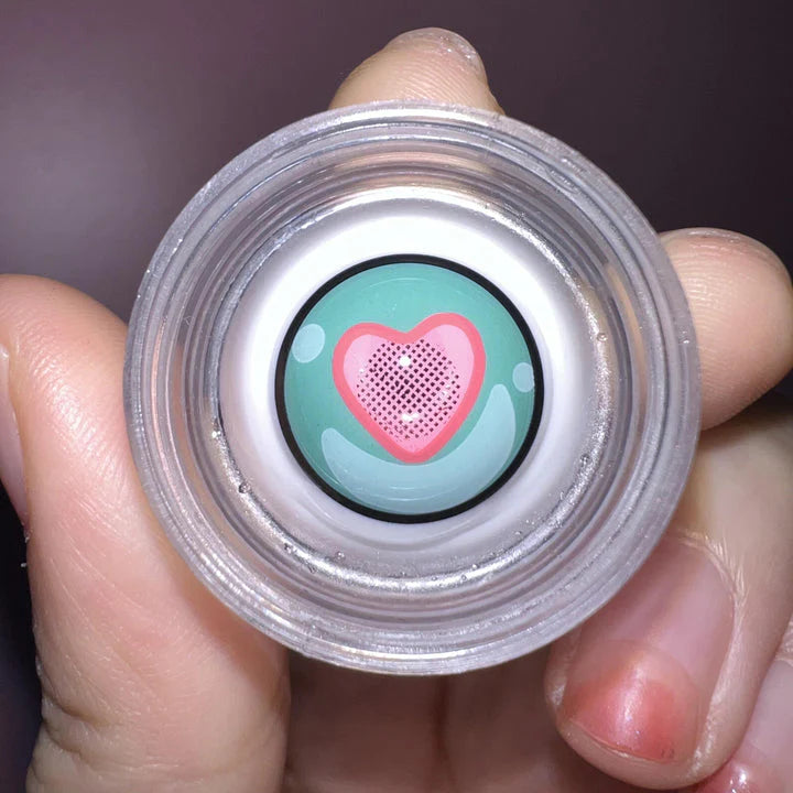 CUTE HEART GREEN CONTACT LENSES(TWO PIECES) PL53259