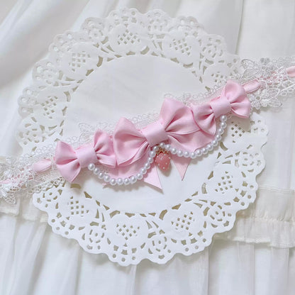 Pink bow strawberry Lolita choker PA20128