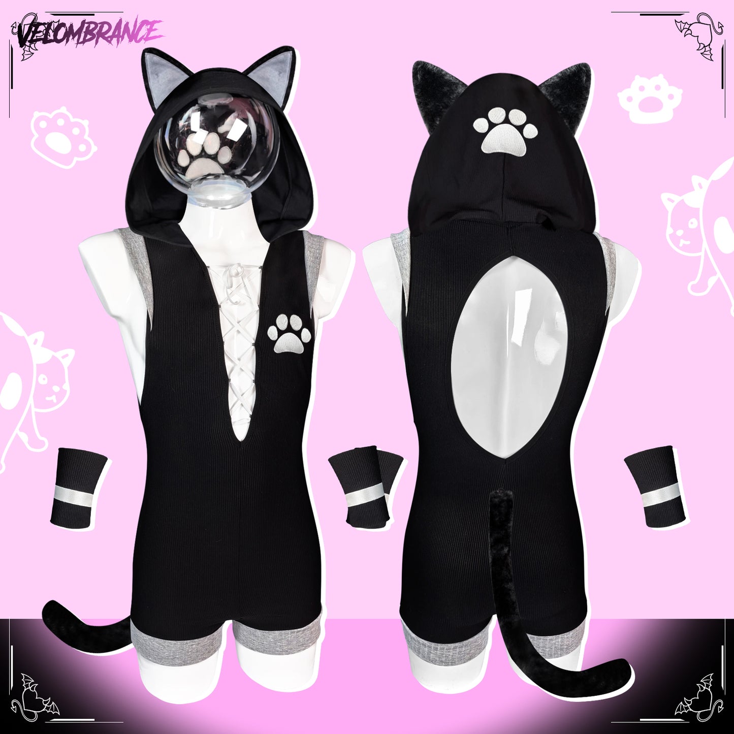 Cat bodysuit (3-Piece Set） AS43