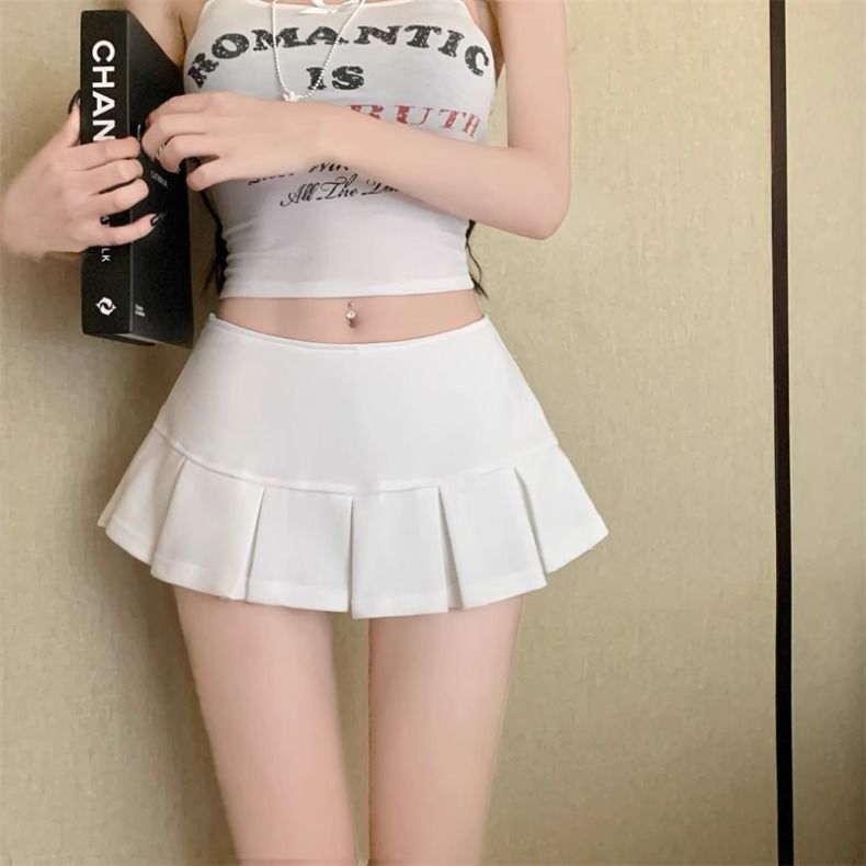 Low-waisted pleated short skirt PA20328