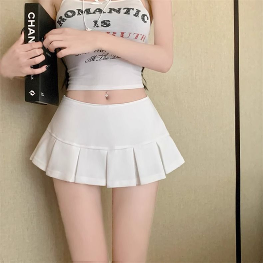 Low-waisted pleated short skirt PA20328