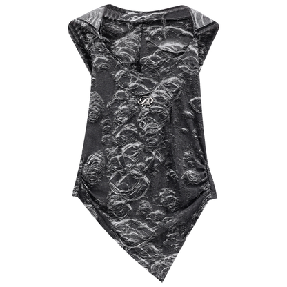 Wasteland style lace cut patchwork hooded top PA20242