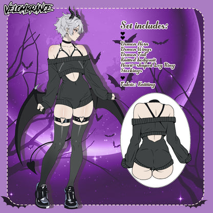 Halloween Spooky Demon Knit Set (6-Piece Set) AS70