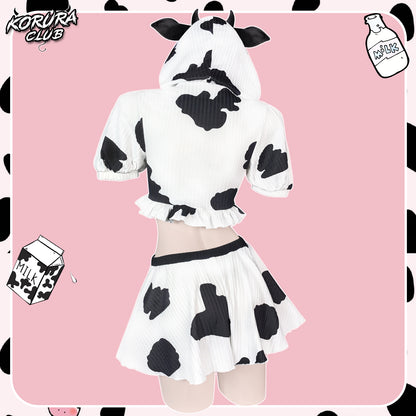 Cosplay Cow Print Skirt Set KO155