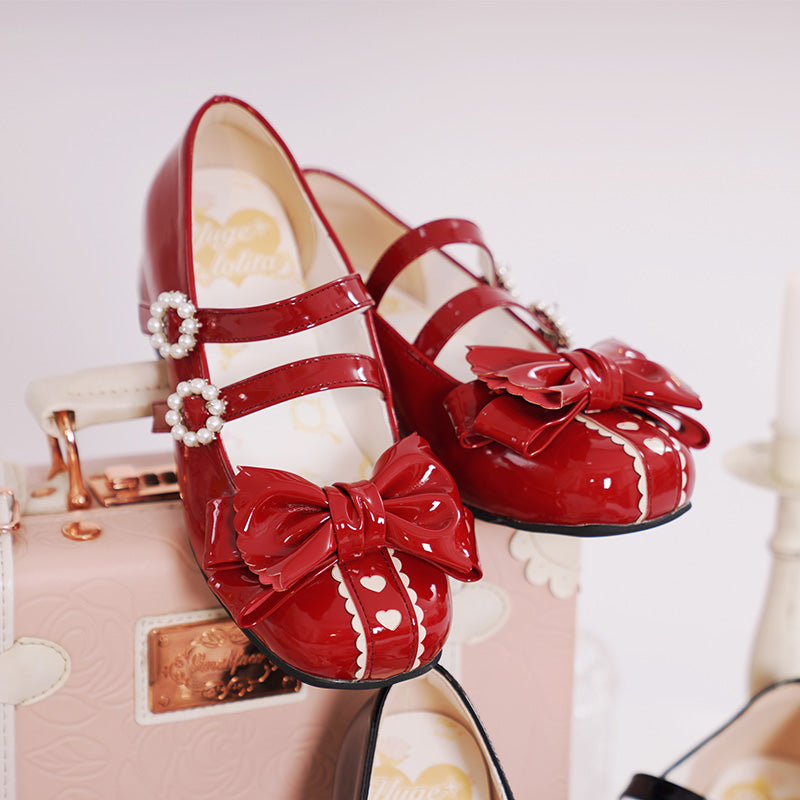 lolita bow shoes PL53314