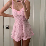 pink lace butterfly dress PL53120