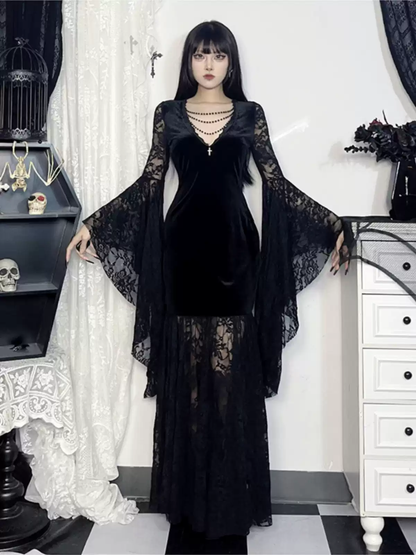 Velvet witch lace dress PA20171