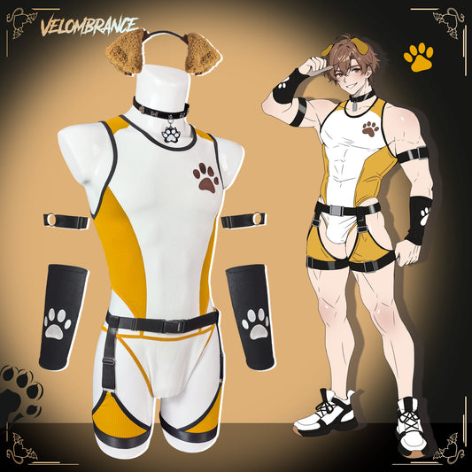 Pre-Order Puppy Femboy Bodysuit Set (5-Piece Set) AS74