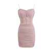 pink suspender tube top dress PL53496