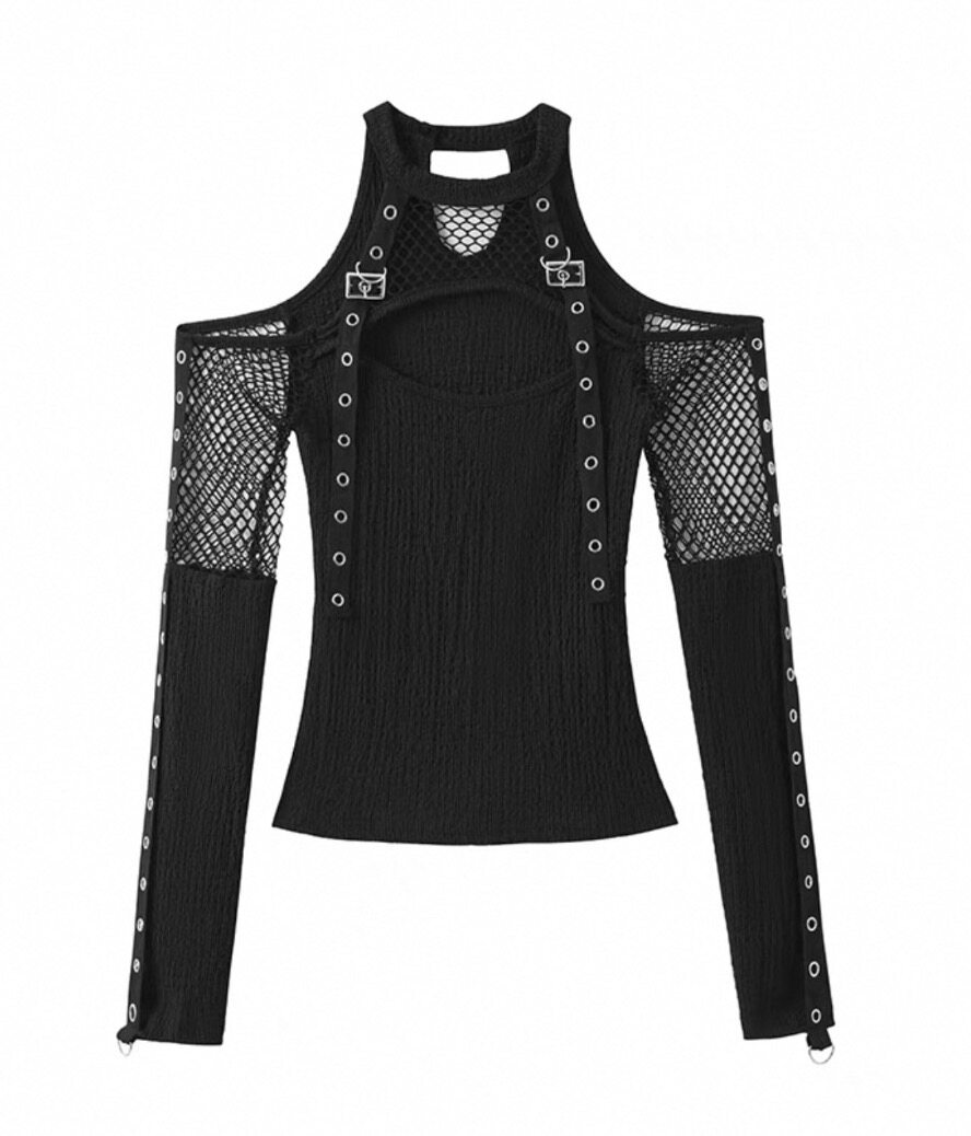 Cyberpunk fishnet skirt set PA20336