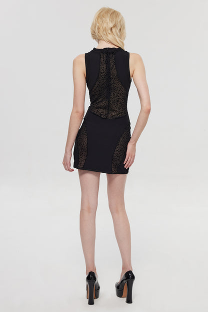 Pre-Sale Gothic Leopard Print Mesh Dress HK012