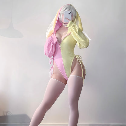 Bunny Ear Hoodie Bodysuit KO64