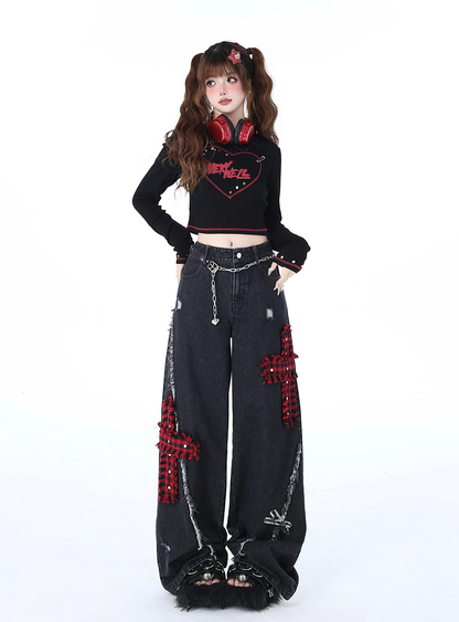 Rock punk ripped jeans PA20136