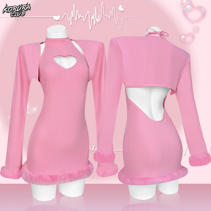 Heart-Trimmed Frayed Skirt KO116