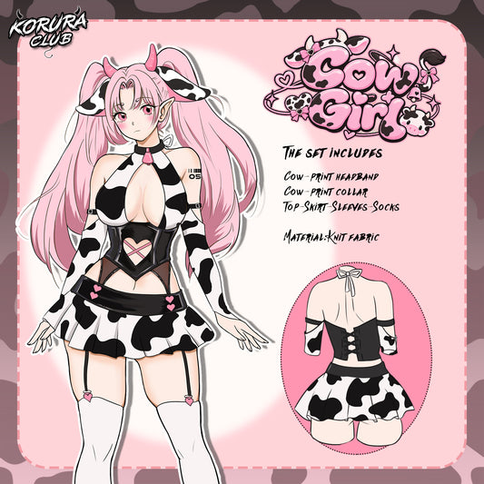 Pre-sale Cosplay Cute Cow Print Set KO178