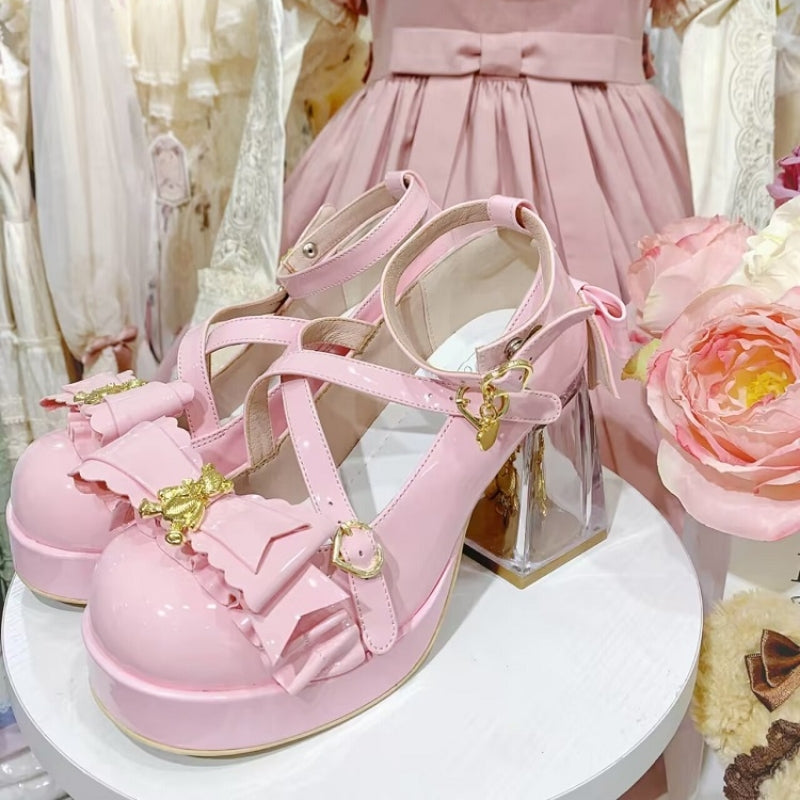 Bear High Heel Lolita Princess Shoes PL53779