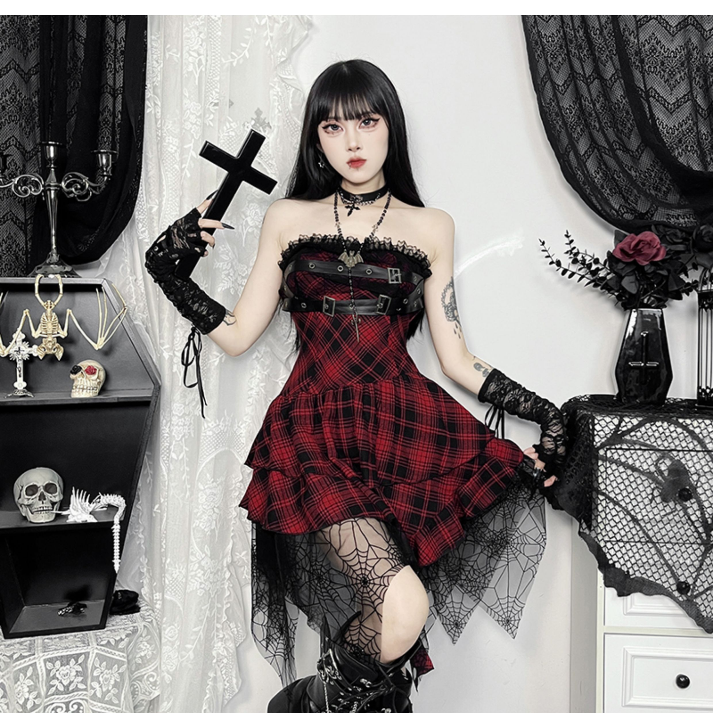 Plaid Subculture Maxi Skirt PA20119