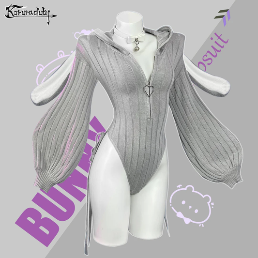 Chic Bunny Ear Hoodie Bodysuit MG06