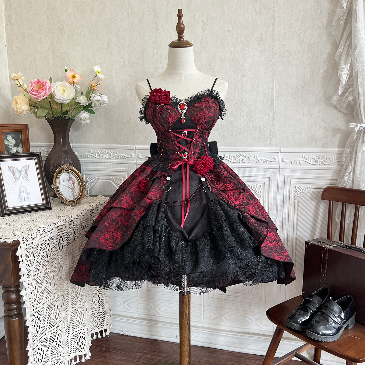 Gothic jacquard subculture lolita dress PA20215