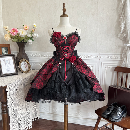 Gothic jacquard subculture lolita dress PA20215