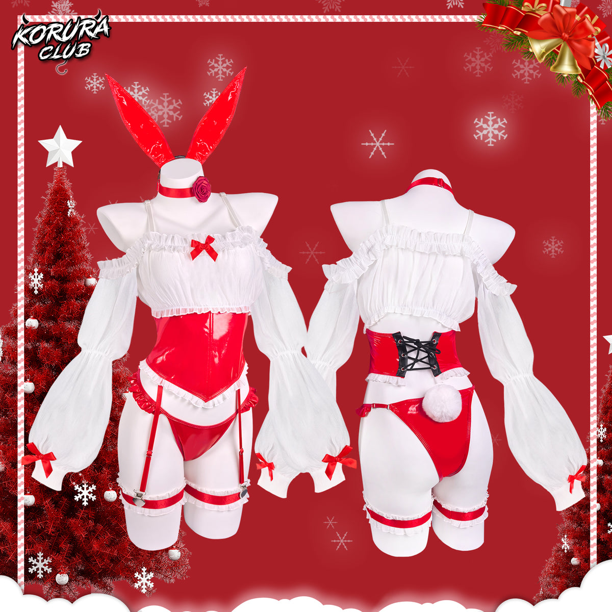 Pre- sale Christmas Red & White Bunny Costume KO174