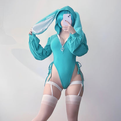 Bunny Ear Hoodie Bodysuit KO64