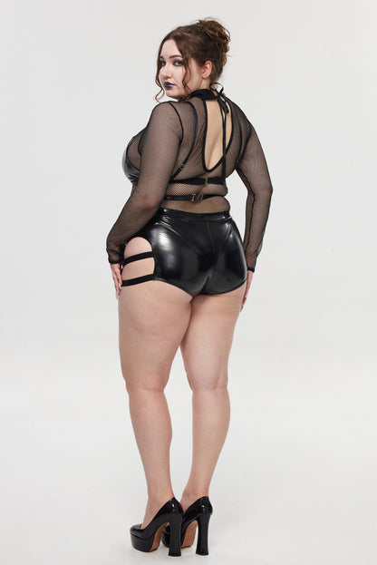 Pre-Sale Gothic Fishnet Motorcycle Lingerie Set (2-Piece) HK002