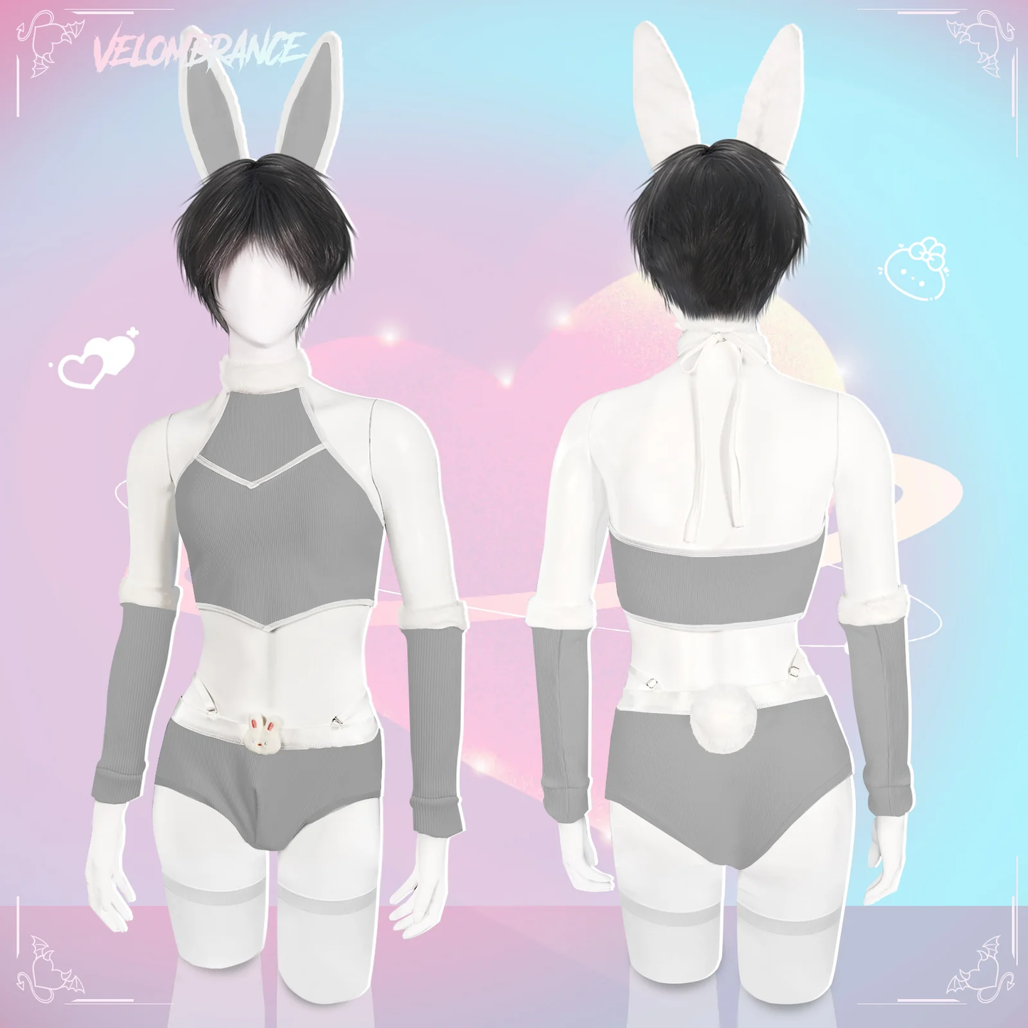 Cosplay Cute Bunny Ear Knitwear (5-Piece Set）AS06