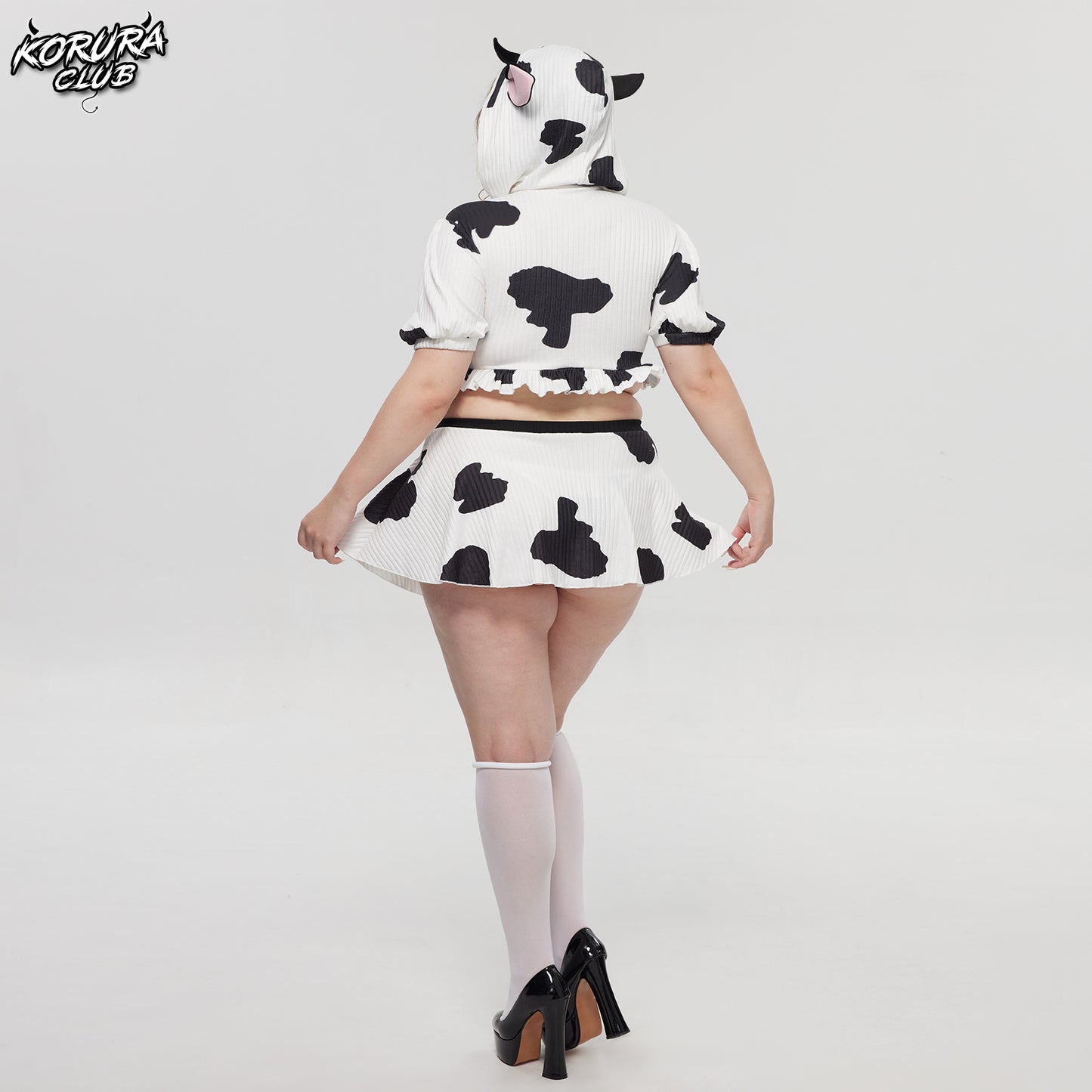 Pre- Sale Cosplay Cow Print Skirt Set KO155