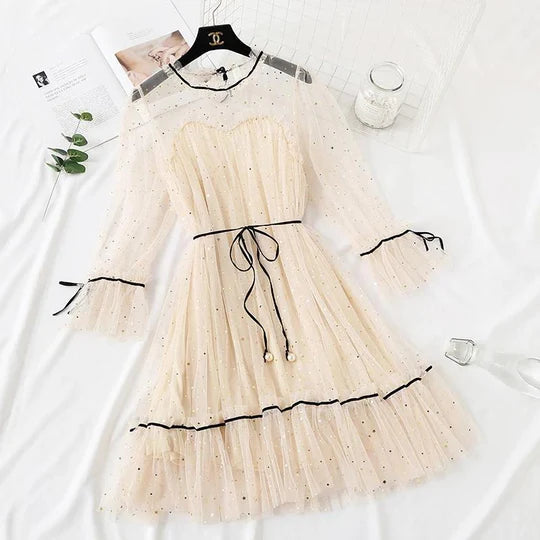 5 Colors Fairy Paillette Lace Tulle Dress PL53245