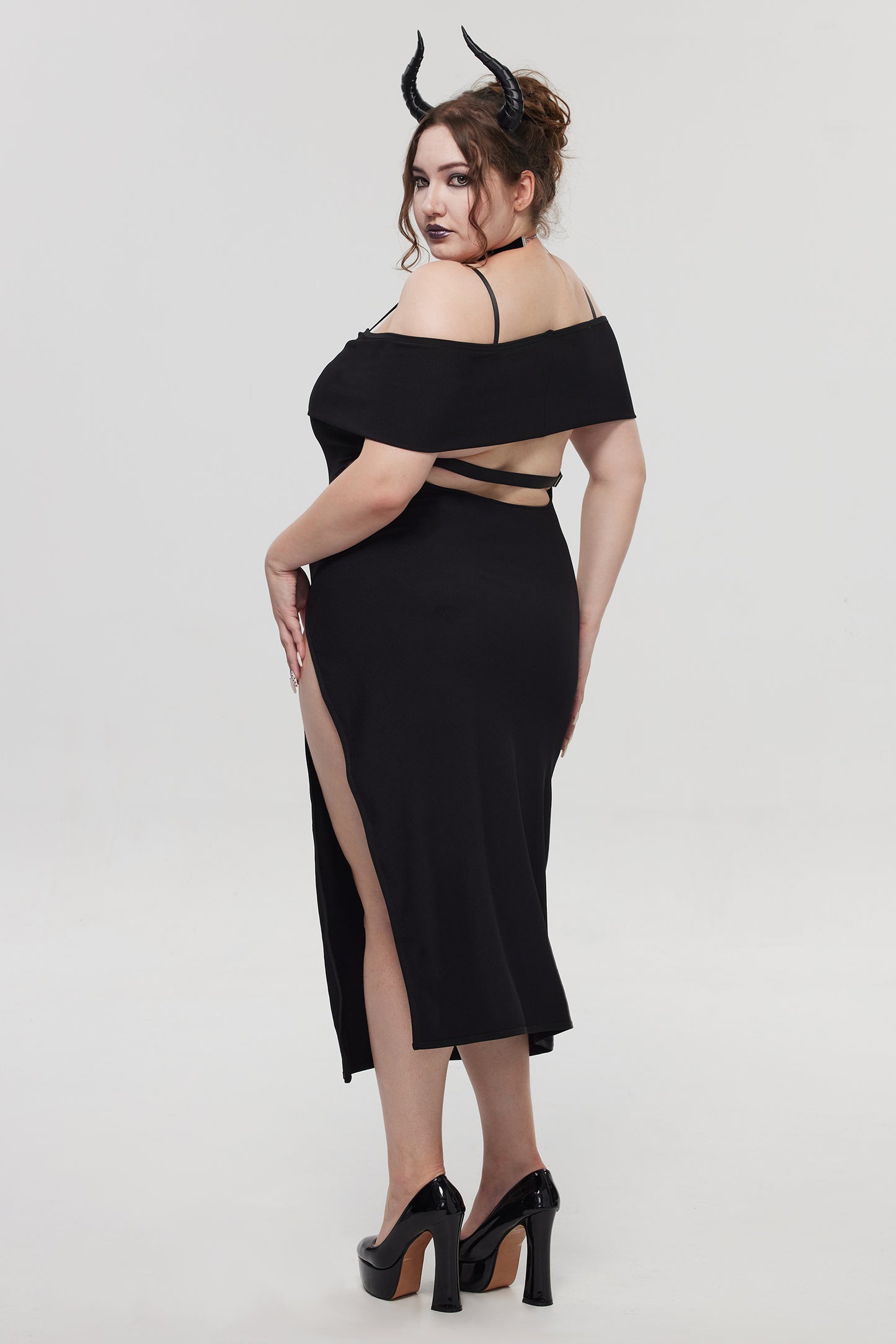 Pre-Sale Gothic Off Shoulder Black Dress HK006