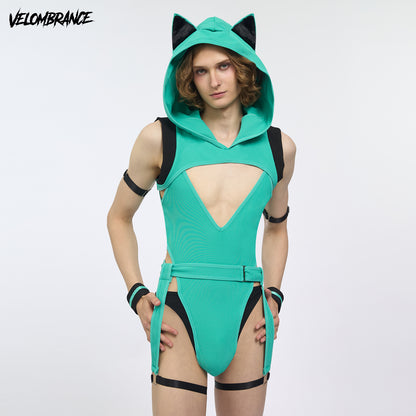 Minty Meow Bodysuit (5-Piece Set) AS46