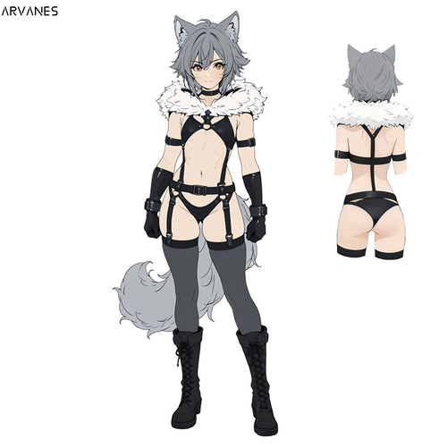 Pre-Order Feral Wolf Cosplay Outfit（5-Piece Set) AS41