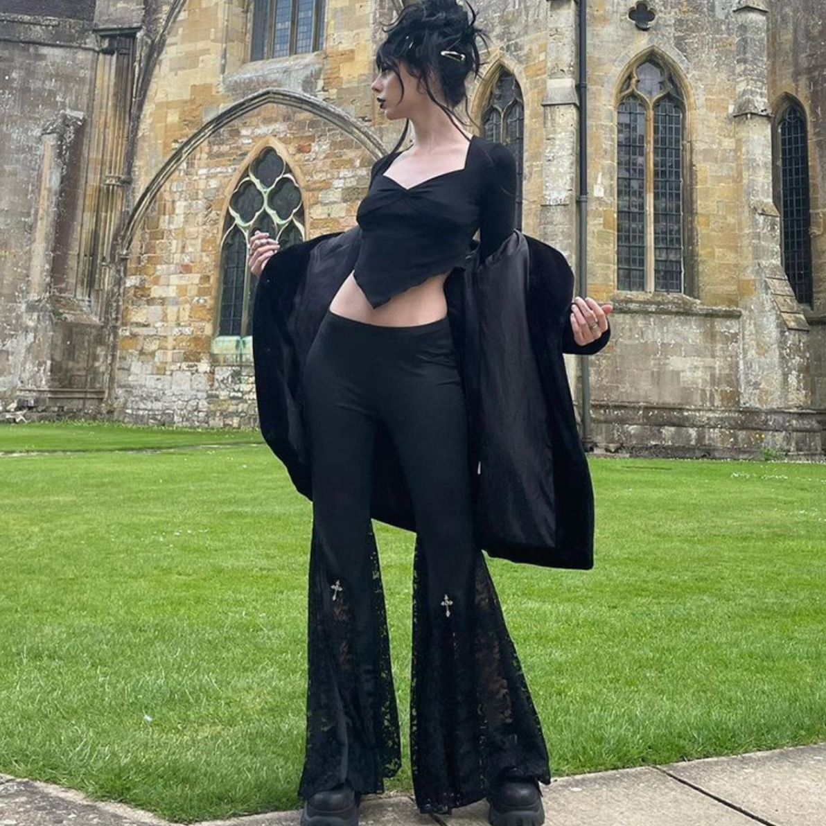 Subculture Gothic Lace Rock Trousers PA20166