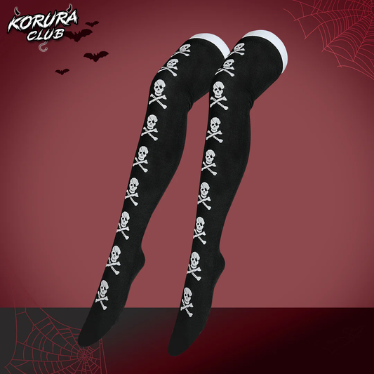 Halloween Knit Thigh-High Socks KS10