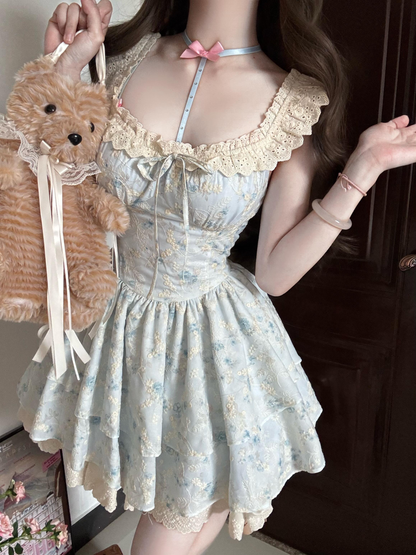 Waist Floral Lace Princess Dress PA20212
